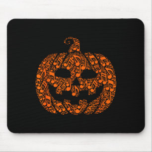 Lustige Halloween-Musiknote Musiker Jack O Lantern Mousepad