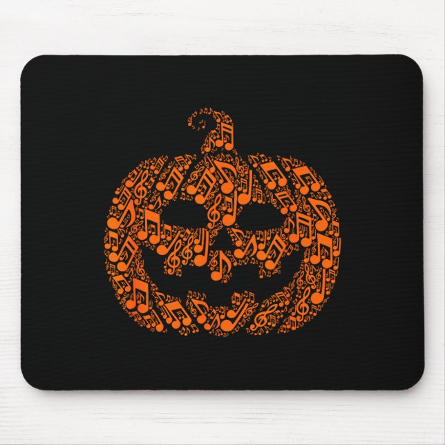 Lustige Halloween-Musiknote Musiker Jack O Lantern Mousepad (Vorne)