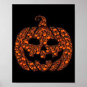 Lustige Halloween-Musiknote Musiker Jack O Lantern Poster
