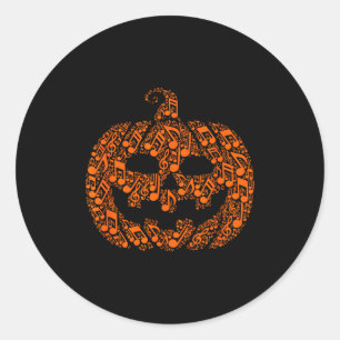 Lustige Halloween-Musiknote Musiker Jack O Lantern Runder Aufkleber