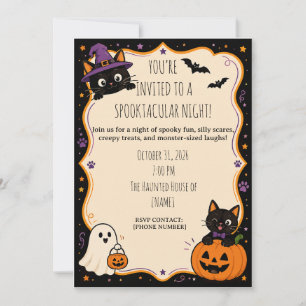 Lustige Halloween-Party-Einladung   Für Katzenlieb Einladung