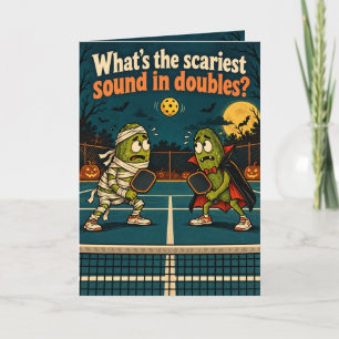 Lustige Halloween-Pickleball-Doppelkarte Karte