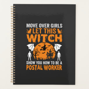 Lustige Halloween Postmitarbeiter Hexenkatze Grafi Planer