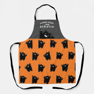 Lustige Halloween-Schürze mit schwarzer Katze Schürze