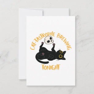 lustige Halloween schwarze Katze Dankeskarte