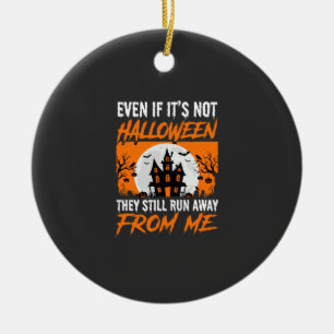 Lustige Halloween-Spookhaus-Zitat-Grafik Keramik Ornament