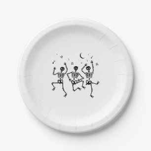 Lustige Halloween tanzende Skelette Frohe Hallowee Pappteller
