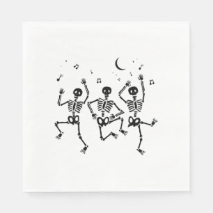 Lustige Halloween tanzende Skelette Frohe Hallowee Serviette
