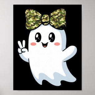 Lustige Halloween-Tarnung Camo-Geist Hallo Jagen Poster
