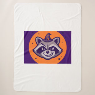 Lustige Halloween-Waschbär-Hexe-Decke Sherpadecke