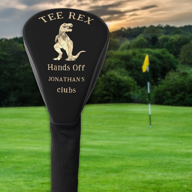 Lustige Hände weg Tee Rex Golf-Witz benutzerdefini Golf Headcover (Tee Rex funny dinosaur golfing joke personalized name golf head cover Hands of my clubs)