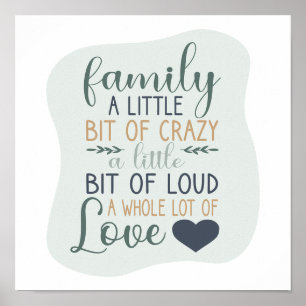 Lustige handgeschriebene farbige anpassbare Famili Poster