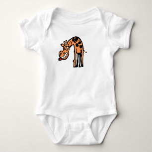 Lustige handgezeichnete Giraffen-Illustration Baby Strampler