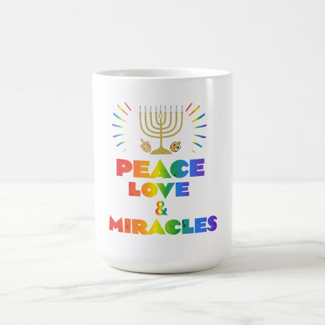 lustige Hanukkah Peace Liebe & Wunder Kaffeetasse (Mittel)
