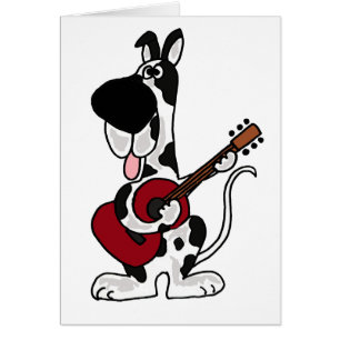 Lustige Harlekin-Deutsche Dogge, die Gitarre