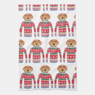 Lustige hässliche Weihnachtsstrickjacke, Handtuch