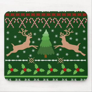 Lustige hässliche Weihnachtsstrickjacke Mousepad