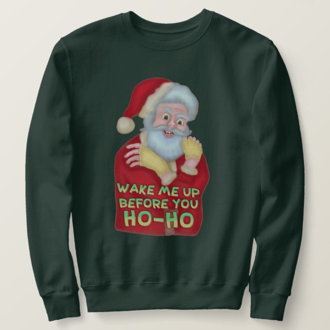 Lustige hässliche Weihnachtsstrickjacke | Sankt Sweatshirt (Design vorne)