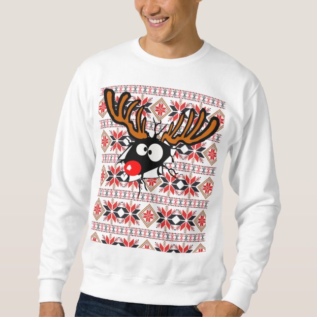 Lustige hässliche Weihnachtsstrickjacke Sweatshirt (Vorderseite)