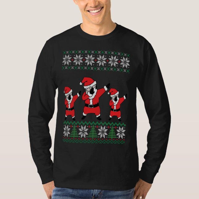 Lustige hässliche Weihnachtsstrickjacke T-Shirt (Vorderseite)