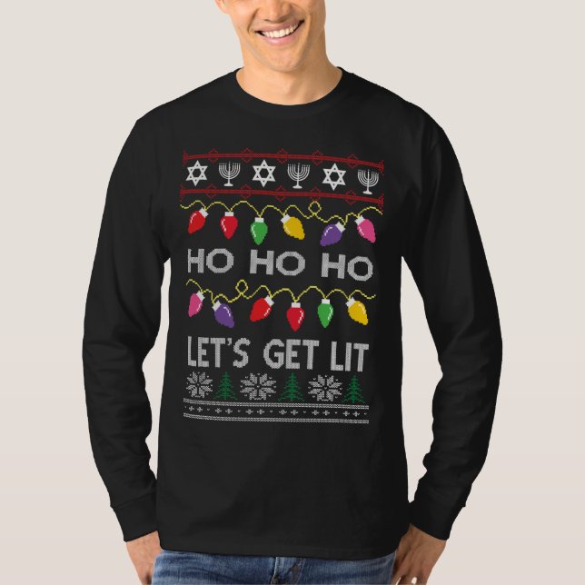 Lustige hässliche Weihnachtsstrickjacke T-Shirt (Vorderseite)