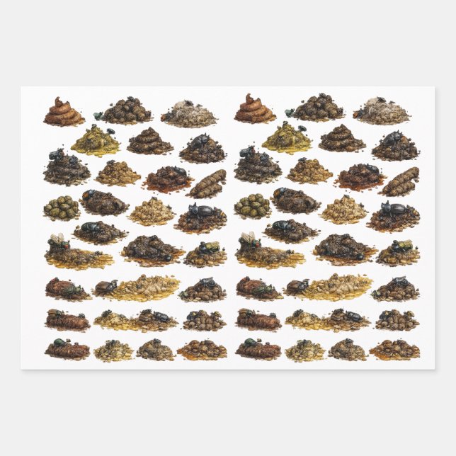 Lustige Haufenmuster Geschenkpapier Set (Vorderseite)