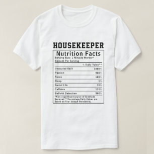 Lustige Hausmeister Ernährungsfakten Maid Geschenk T-Shirt