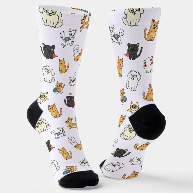 Lustige Haustier-Muster-Crew-Socken Socken (Gewinkelt)