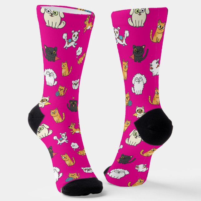 Lustige Haustier-Muster-Crew-Socken Socken (Gewinkelt)