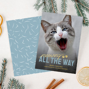 Lustige Haustierkatze Weihnachten Folien Feiertagskarte