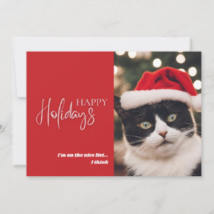 Lustige Haustierkatze Weihnachten Schöne Liste Rot