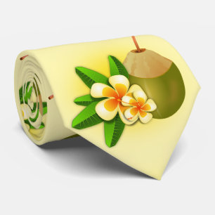 Lustige hawaiianische tropische Kokosmilch. gelb Krawatte