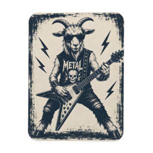 Lustige Heavy-Metal-Ziege Vintage-Rock-Illustratio Magnet