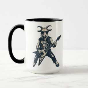 Lustige Heavy-Metal-Ziege Vintage-Rock-Illustratio Tasse