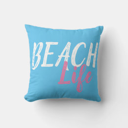 lustige, helle Farben BEACH LIFE Himmel blau | Kissen