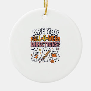 Lustige Herbst Halloween Lehrer Geist Anweisungen Keramik Ornament