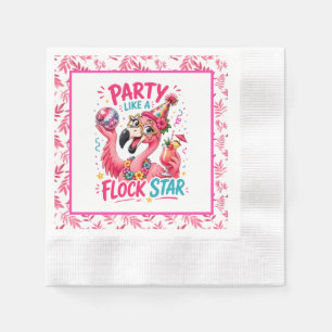 Lustige Herde Stern Rosa Flamingo-Party  Serviette
