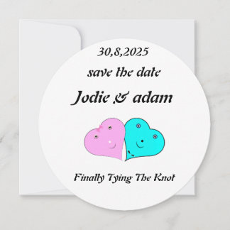 lustige Herz und Herz Save The Date