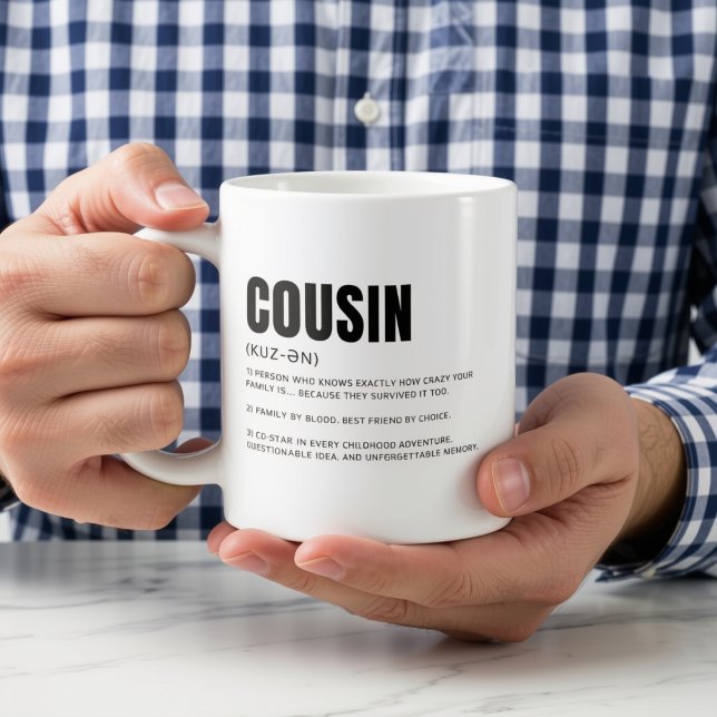 Lustige herzliche Cousin-Definition Kaffeetasse (Von Creator hochgeladen)