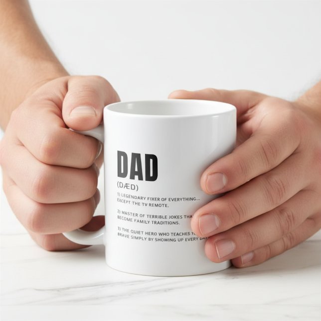 Lustige herzliche Dad-Definition Kaffeetasse (Von Creator hochgeladen)