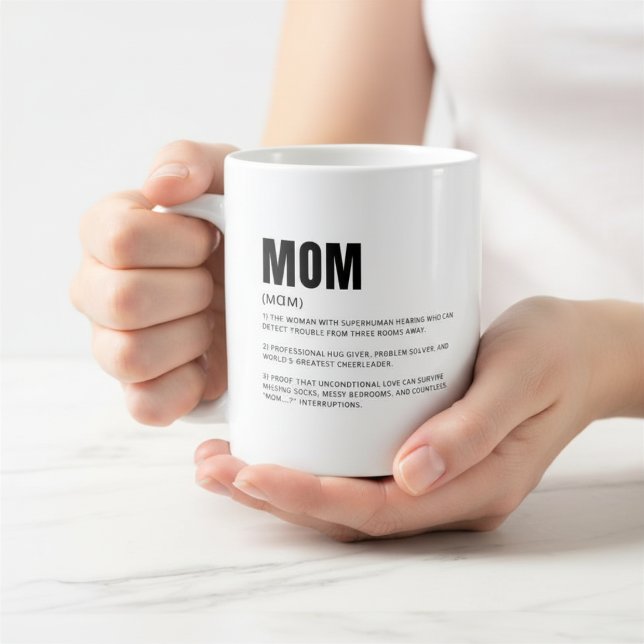 Lustige herzliche Definition von Mama Kaffeetasse (Von Creator hochgeladen)