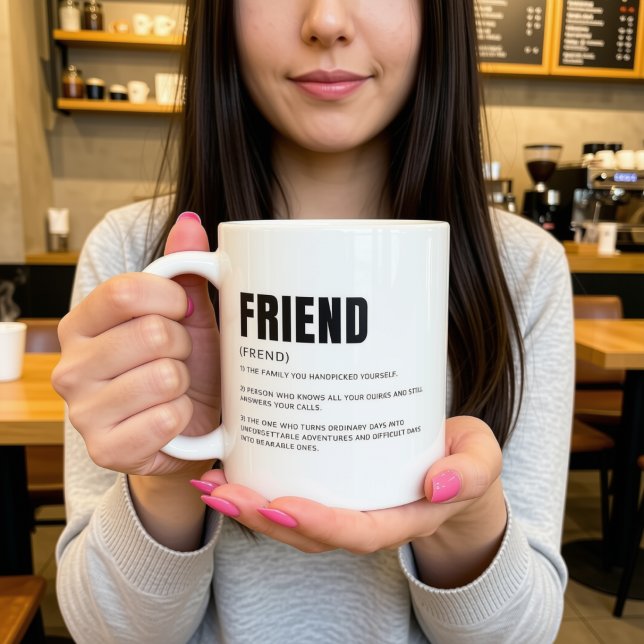 Lustige herzliche Freunddefinition Kaffeetasse (Von Creator hochgeladen)