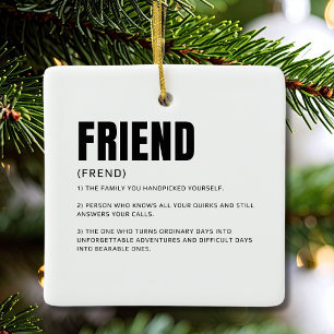 Lustige herzliche Freunddefinition Keramikornament