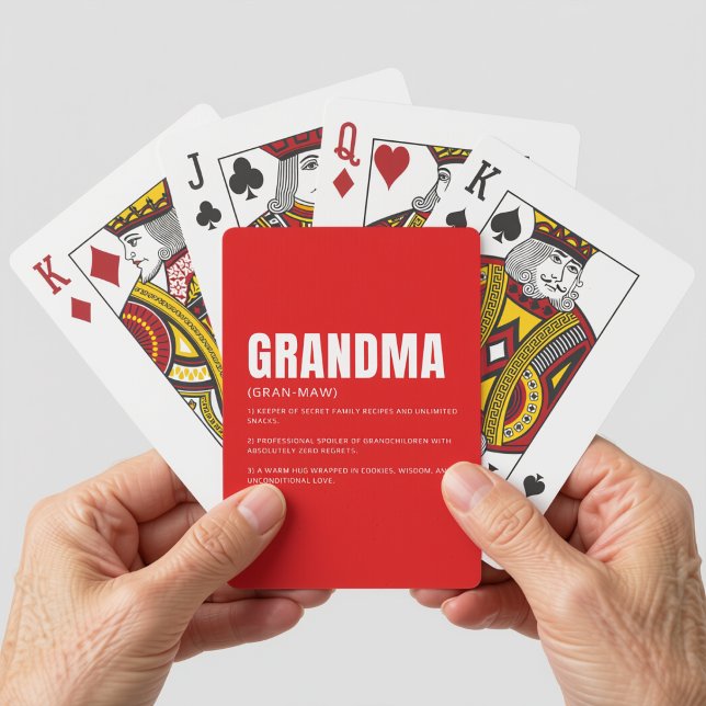 Lustige herzliche Oma-Definition Spielkarten (Von Creator hochgeladen)