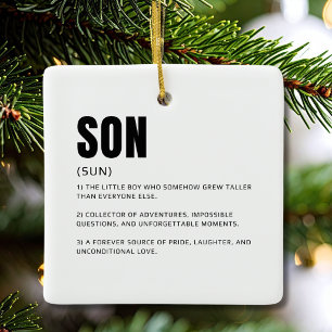 Lustige herzliche Sohn-Definition Keramikornament