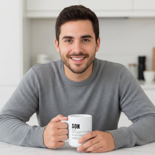 Lustige herzliche Söhne-Definition Kaffeetasse (Von Creator hochgeladen)