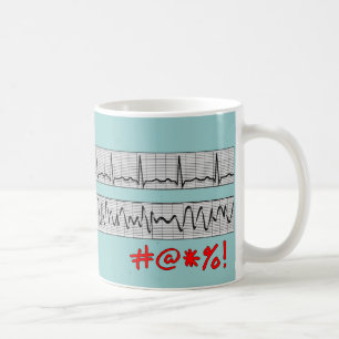 Lustige Herzrhythmus-Streifen-Geschenke Tasse
