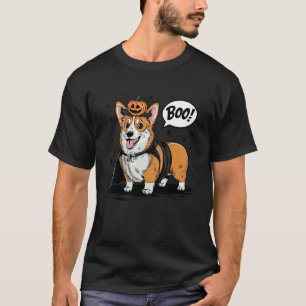 Lustige Hexe Corgi Hunde sagen Boo verkleidet als T-Shirt