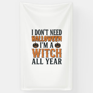 Lustige Hexe ganzjährig Halloween-Typografie-Desig Banner