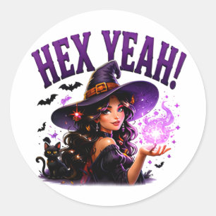 ✨ Lustige Hexe Halloween Pun Spruch 🧙 Runder Aufkleber
